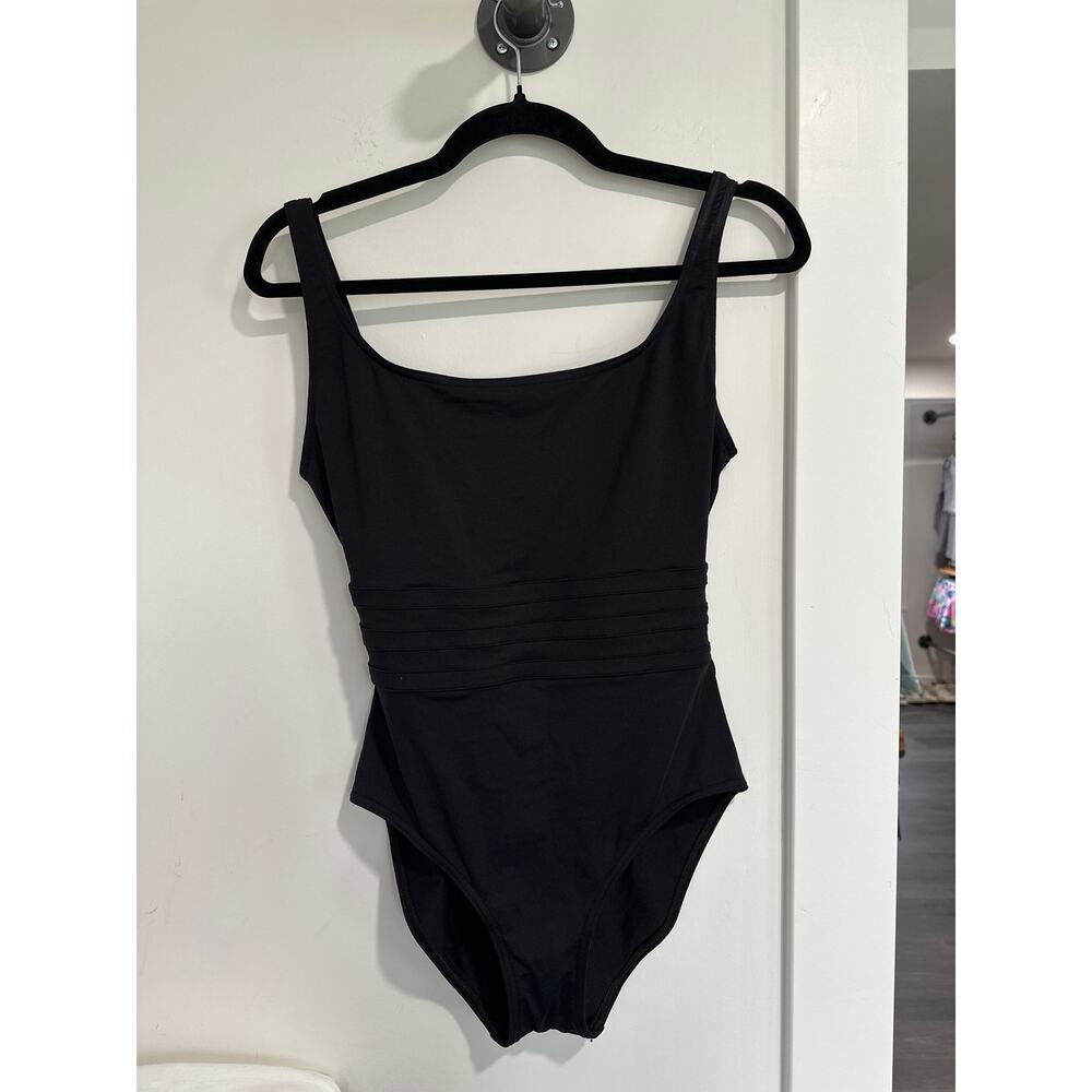 Classic Black One-Piece Swimsuit - Sleek Scoop Neck